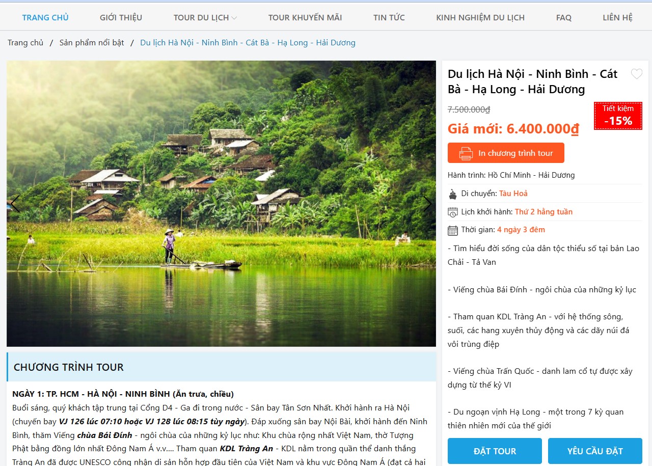 Giao Diện Website Bán Tour Du Lịch Đặt Phòng Với Khả Năng Tuỳ Biến Mạnh Mẽ